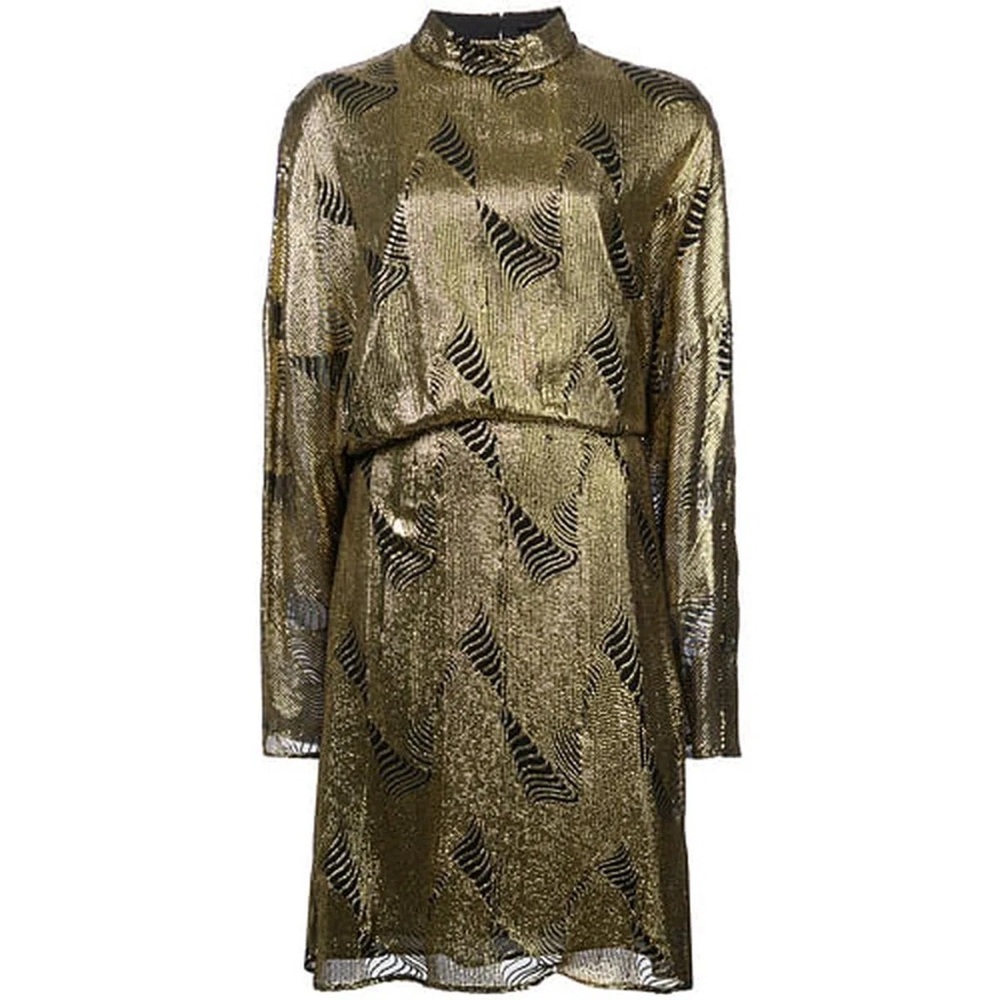 Sally Lapointe, Elegant Gold and Black Women's Dress
